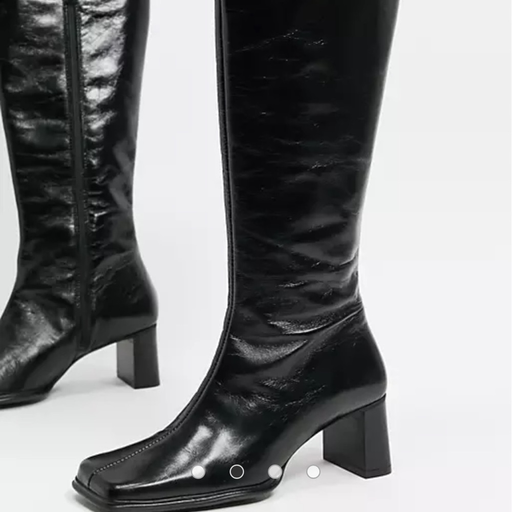 ASOS Cali premium leather heeled knee boots